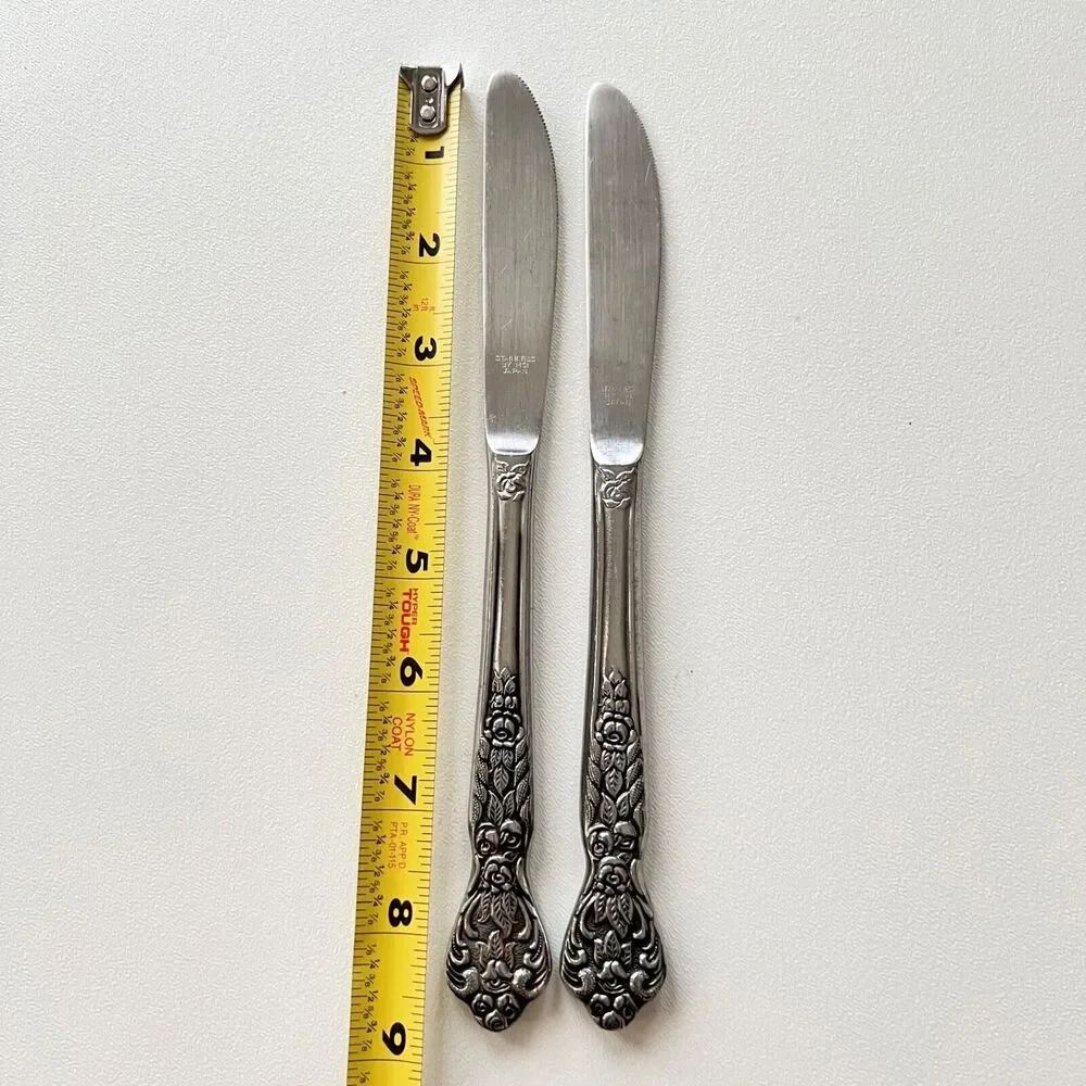 Set 2 Vintage MSI Japan Versailles Dinner Knives Glossy